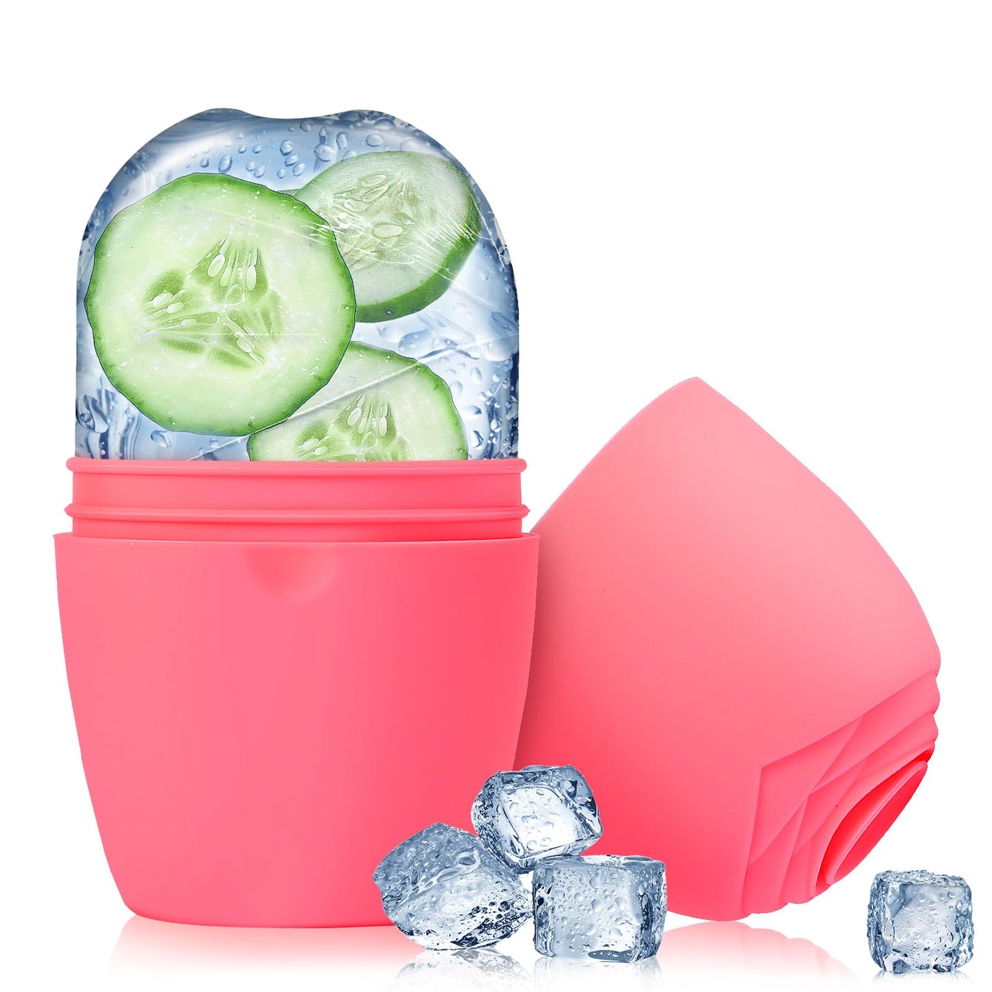 Evmliy Ice Roller for Face, Silicone Ice Roller Facial Ice Mold to Brighten Skin Enhancing Natural Glow, Reusable Ice Roller for Face & Eye Puffiness