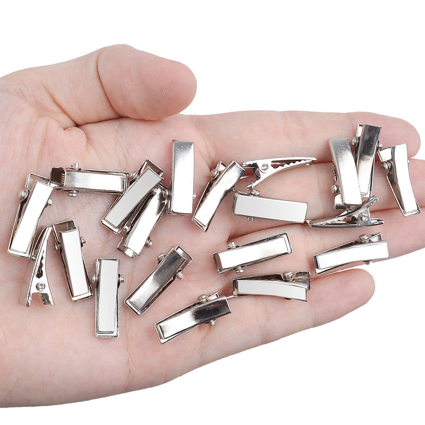 Alligator Hair Clips, 100pcs 2cm Single Prong Duckbill Hair Clips with Teeth Flat Top Crocodile Hair Pins Barrette for Hairbow Accessory Crafts