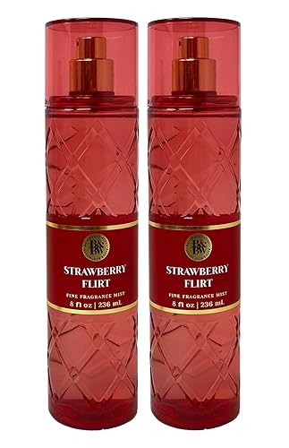 Bath & Body Works Strawberry Flirt 2 Pack Fine Fragrance Mist Bundle - Full Size
