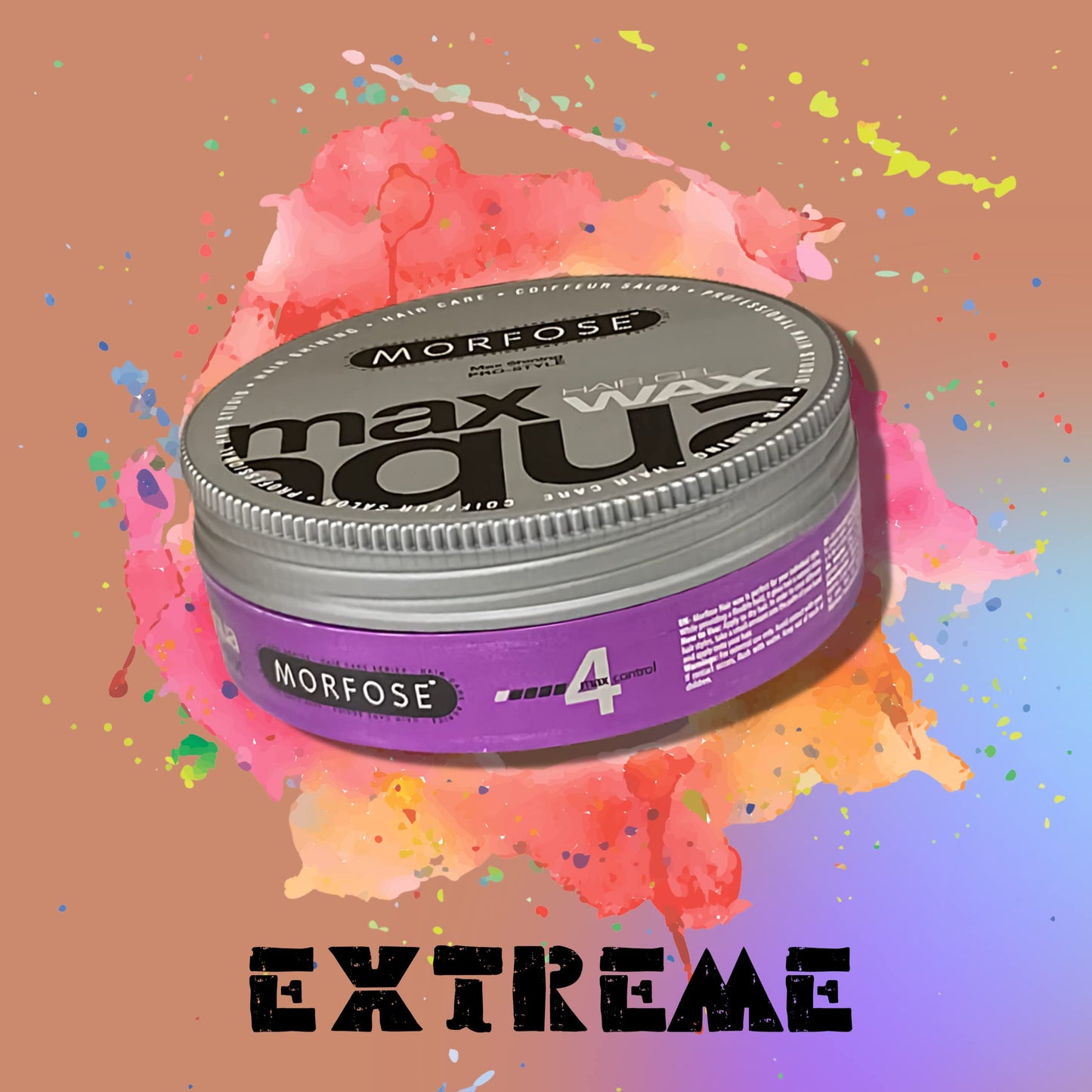 Morfose Max Aqua Hair Gel Wax with Shiny and Strong Flexible 4 Hold, Manage Flyaways, Braids, and Curls, Professional Hair Styling for Women and Men