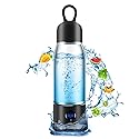 Hydrogen Water Bottle with Three Modes Produces 5000 PPB of Hydrogen Water in 8 Minutes,Made of Aluminium and Glass,with Colorful Light,Rechargeable