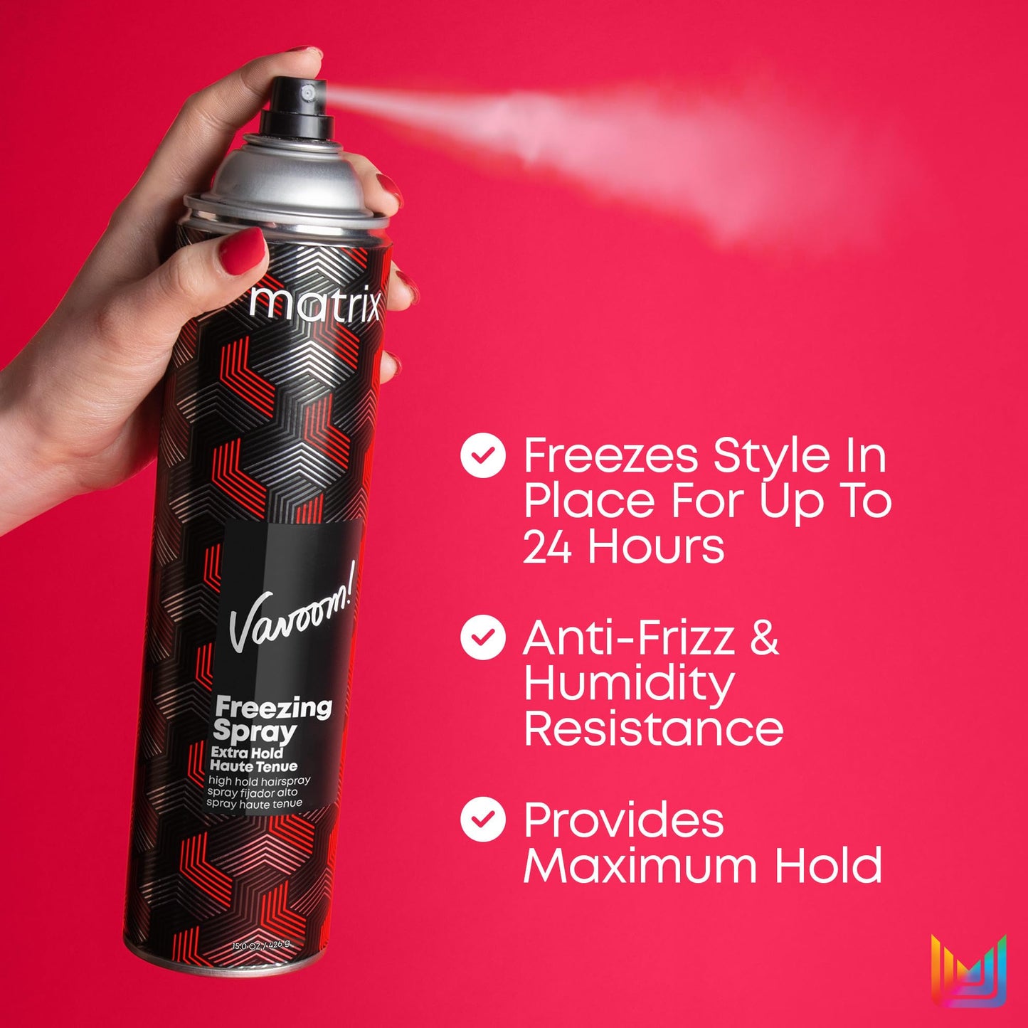 Matrix Vavoom Extra Hold Freezing Spray | Volumizing & Texturizing Hairspray | Extra Firm Hold | Prevents Frizz & Protects Against Humidity |