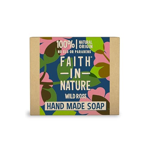 FAITH IN NATURE Natural Wild Rose Hand Soap Bar, Restoring, Vegan and Cruelty Free, Parabens and SLS Free, 100g Beauty & Personal Care FAITH IN NATURE