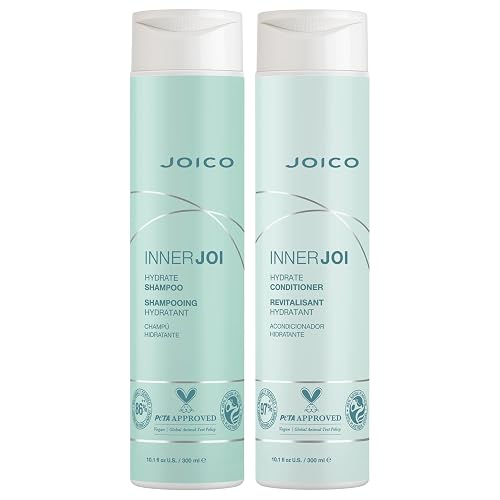 Joico InnerJoi Hydration Shampoo & Conditioner Set | For Dry Hair & Scalp | Sulfate & Paraben Free | Naturally-Derived Vegan Formula | 10.1 Fl Oz
