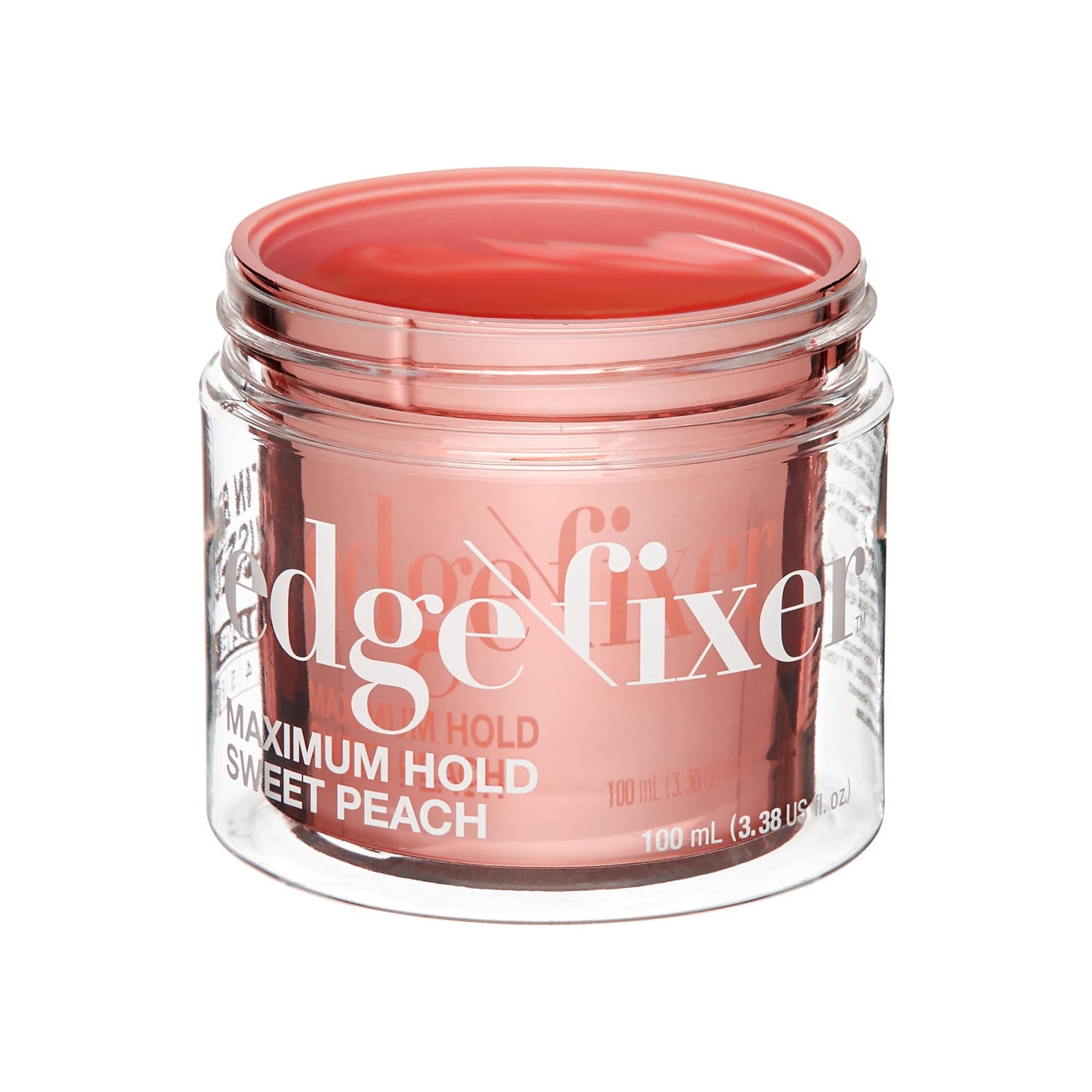 KISS COLORS & CARE Maximum Hold Edge Fixer, Non-Greasy Gel Formula Infused With Biotin B7, 24 Hour Hold, ‘Sweet Peach’ Scented, 3.38 Fl. Oz. (100 ml)