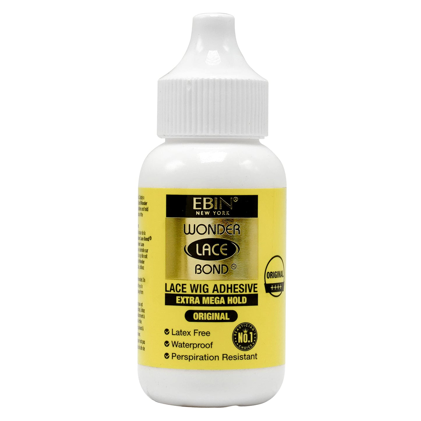 EBIN NEW YORK Wonder Lace Bond Wig Adhesive Extra Mega Hold 1.18oz/35ml | Invisible, Water & Oil-Resistant | Non-Toxic, Light Hold for Poly & Lace