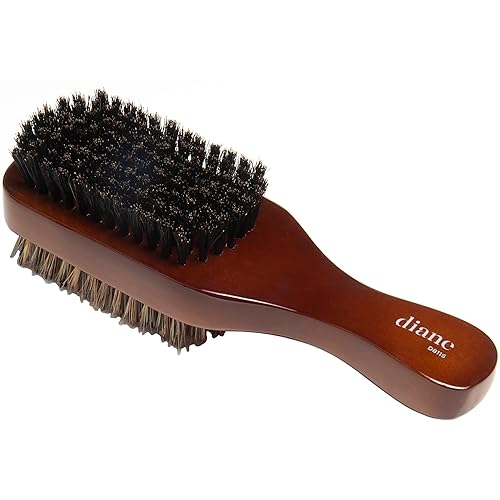Diane Premium 100% Boar Bristle 2-Sided Club Brush for Men and Barbers - Medium and Firm Bristles for Thick Coarse Hair