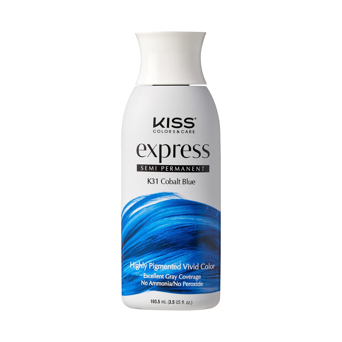 Kiss Express Semi-Permanent Hair Color - Vivid, Highly Pigmented Dye for Vibrant Hair, Gentle Formula, Gray Coverage, pH Balanced,23 Intermixable