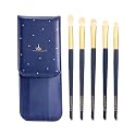 5-Piece Professional Eye Makeup Brush Set Ideal for Concealer, Eyebrow Makeup, And Eyeliner Application Features Soft Bristles and Injection-Molded