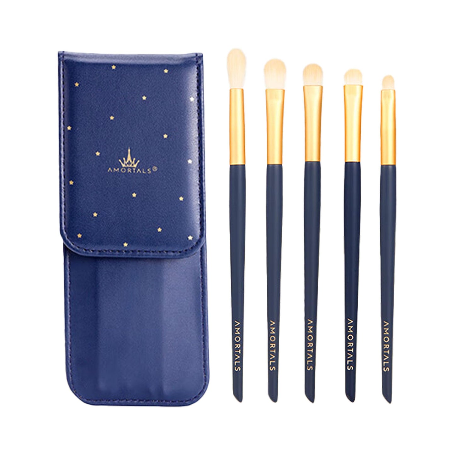 5-Piece Professional Eye Makeup Brush Set Ideal for Concealer, Eyebrow Makeup, And Eyeliner Application Features Soft Bristles and Injection-Molded