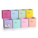 Sorbus Fabric Storage Cubes - 8 Foldable Storage Bins for Organizing Pantry, Cubbies, Toy Box - Clothes Storage & Closet Organizer - 13 Inch…