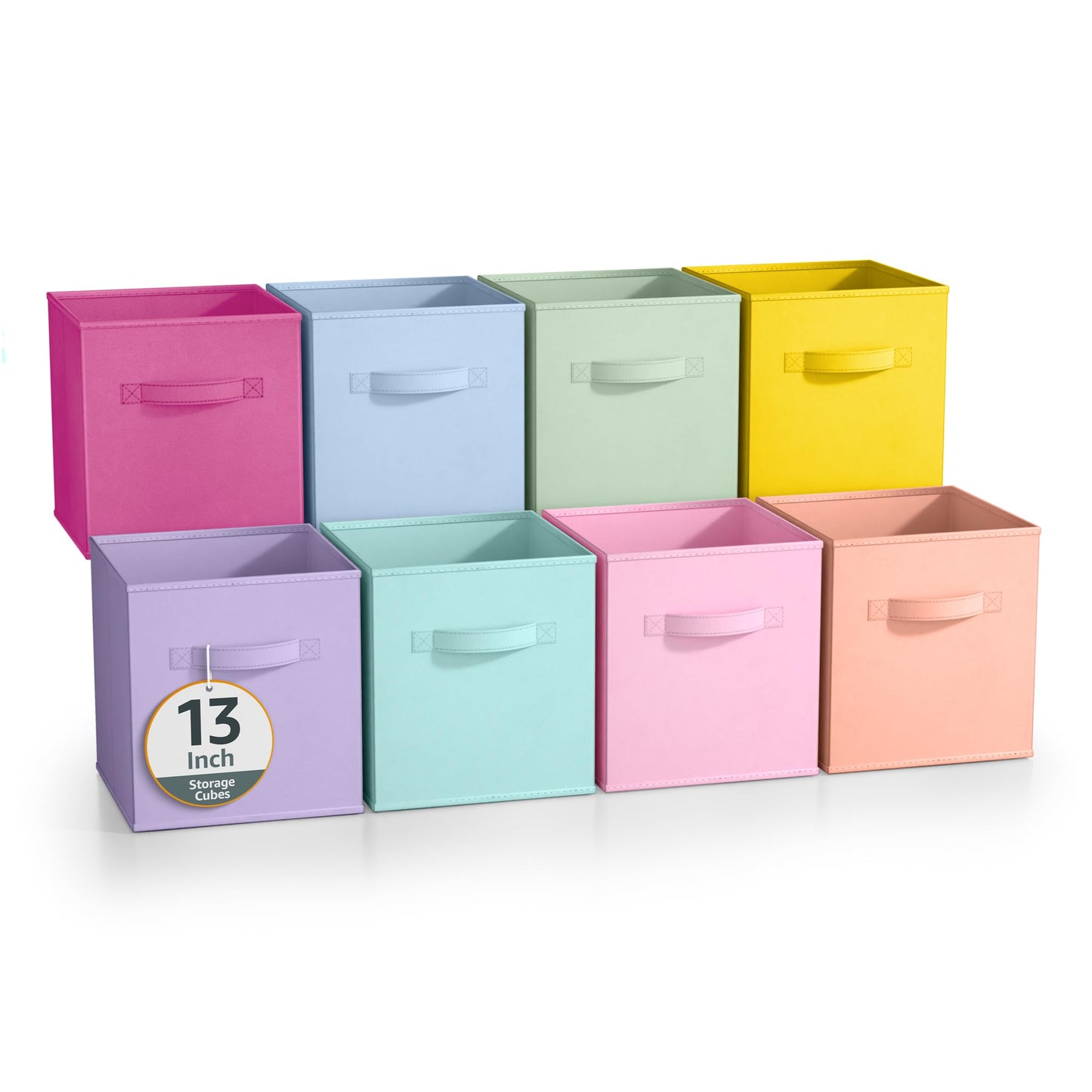 Sorbus Fabric Storage Cubes - 8 Foldable Storage Bins for Organizing Pantry, Cubbies, Toy Box - Clothes Storage & Closet Organizer - 13 Inch…