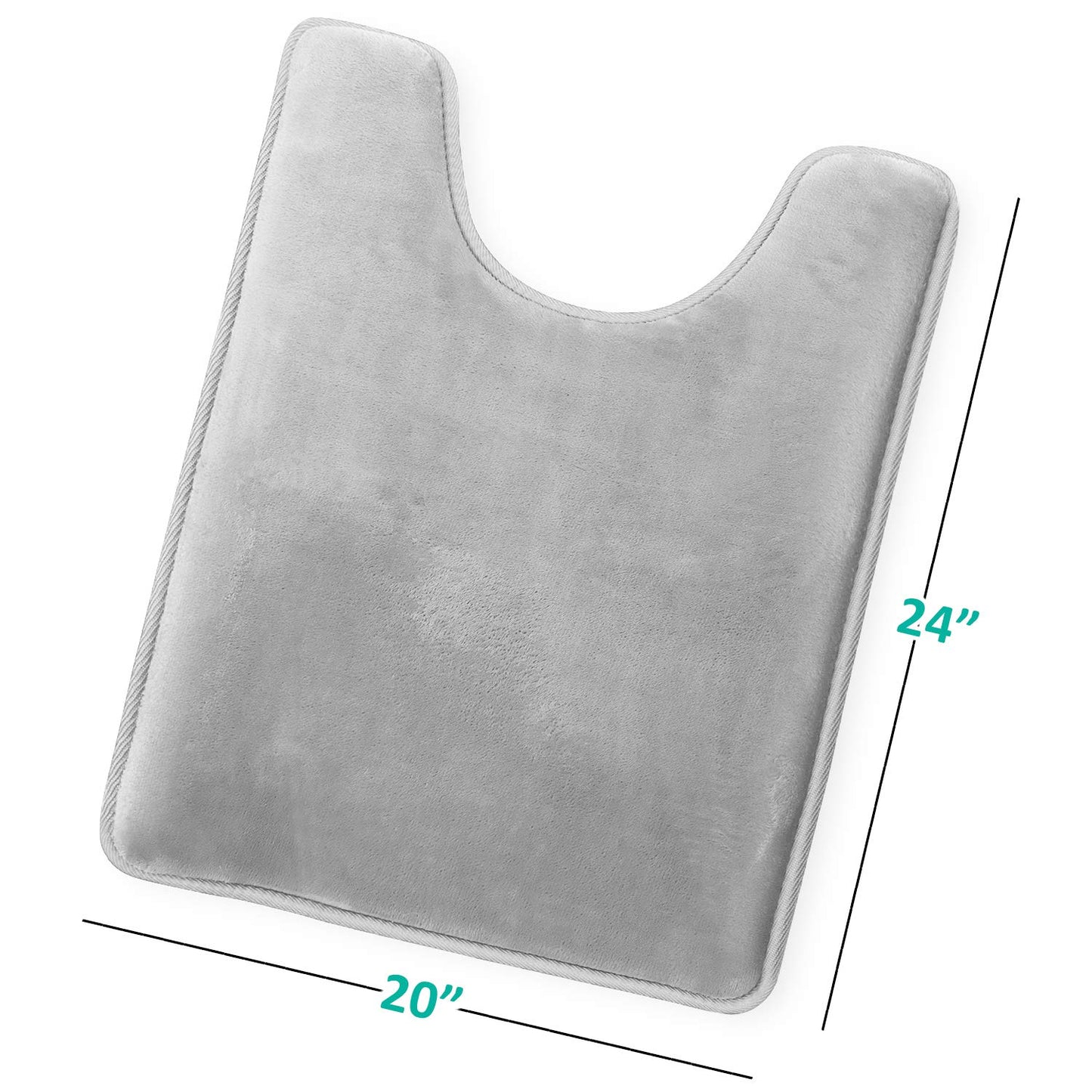 Clara Clark Bathroom Contour Rug, Ultra Soft Non Slip and Cozy, Velvet Memory Foam Toilet U-Shaped Bath Mat