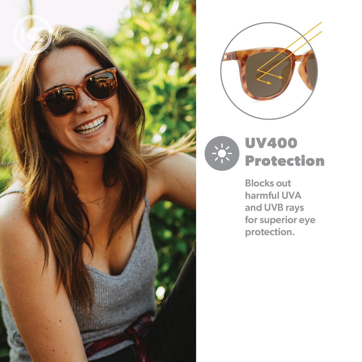 Knockaround Paso Robles Polarized Sunglasses for Women & Men - Impact Resistant Lenses & Full UV400 Protection, Blonde Tortoise Shell Frames/Brown