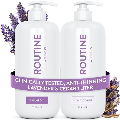 Routine Wellness 1 Liter Anti-Thinning Volumizing Shampoo and Conditioner Set for Thinning Hair & Hair Loss - Grow Your Confidence with Biotin & DHT