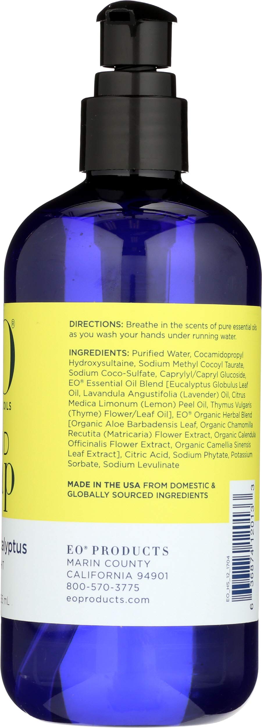 EO, Soap Liquid Lemon Eucalyptus, 12 Fl Oz