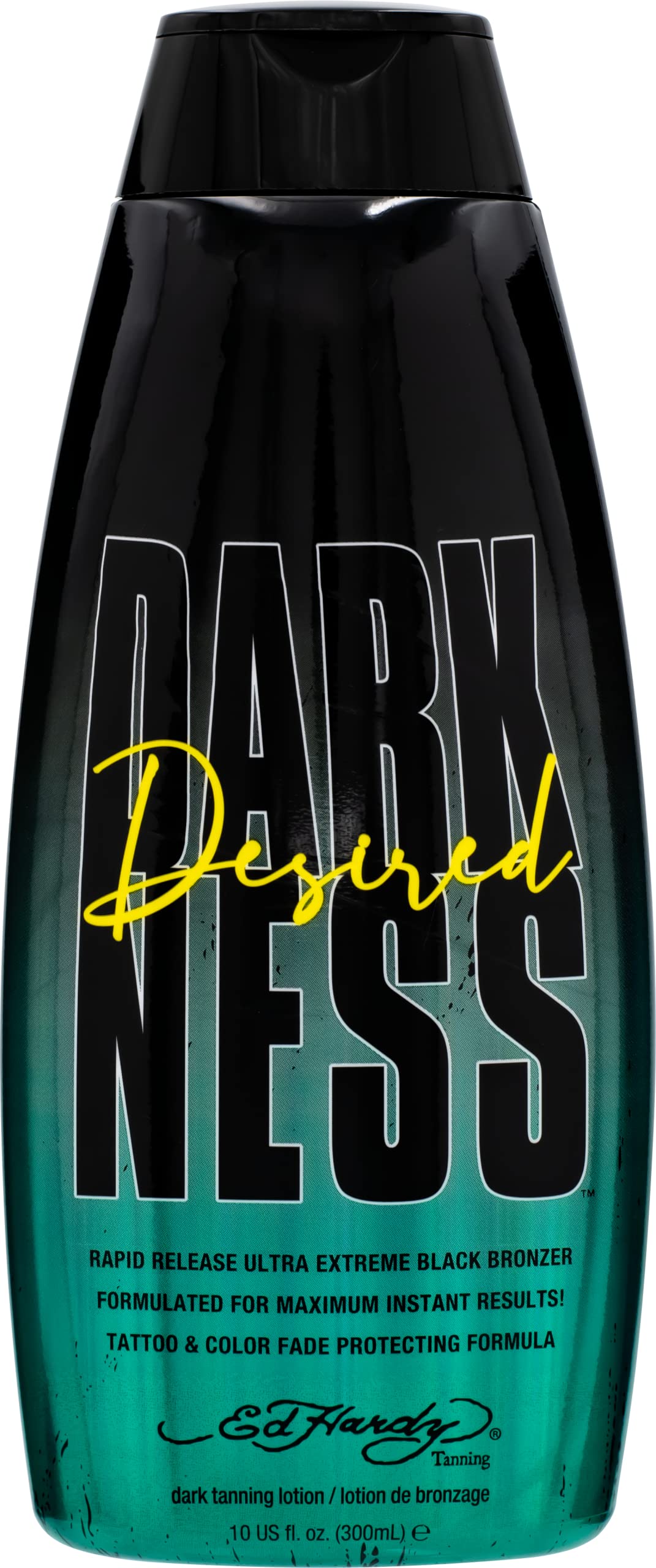 Ed Hardy Tanning Desired Darkness Dark Tanning Lotion - Rapid Release Ultra Extreme Black Bronzer Formulated for Maximum Instant Results, Tattoo