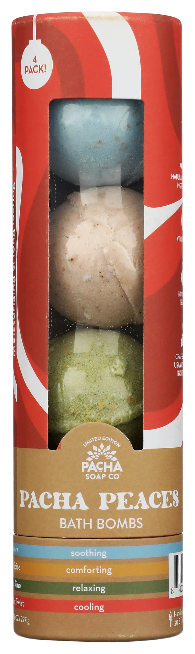 PACHA SOAP Pacha Peaces Holiday Froth Bomb Collection, 8 OZ