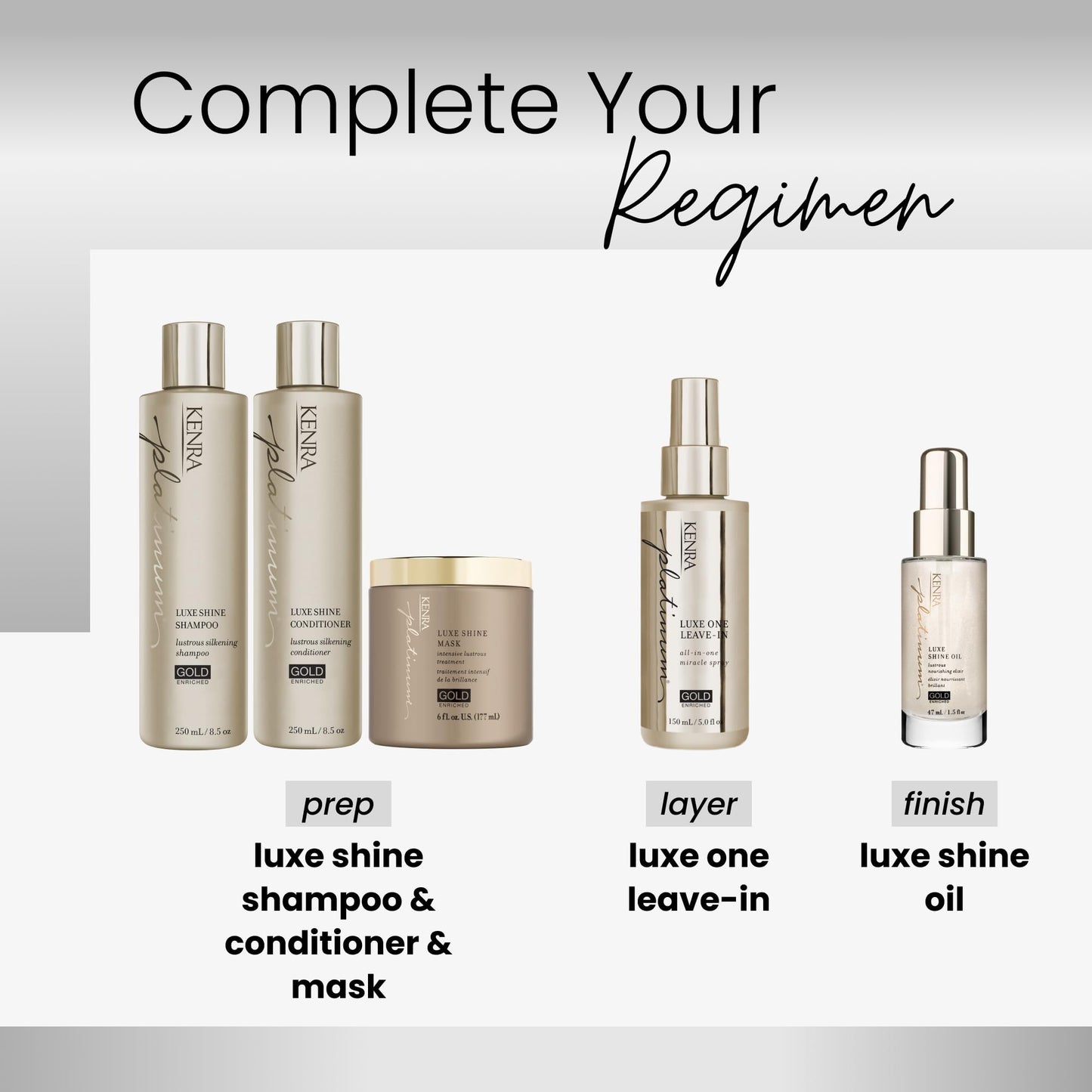 Kenra Professional Platinum Luxe Shine Shampoo | Gold Enriched | Lustrous Silkening Shampoo | Transforms Dull And Lifeless Strands To Glamorous