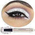 Daeuwiutr White Eyeshadow Stick Makeup?Cream Shimmer Smooth Glitter Eye Shadow Pencil Base Primer Palette, Waterproof Long Lasting EyeShadow Pen White