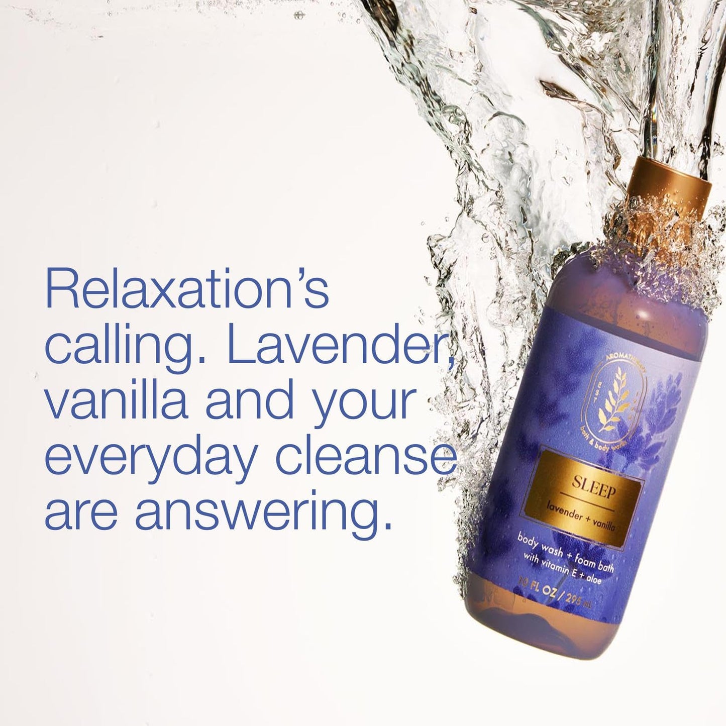 Bath & Body Works Lavender Vanilla Body Wash & Foam Bath, Aromatherapy Cleanser with Vitamin E & Aloe, Non-Drying & Gentle for Daily Use, 10 fl oz - 1