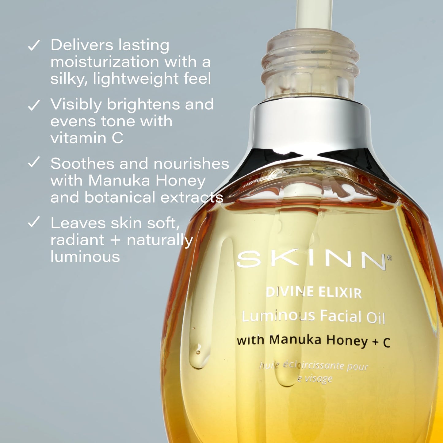 SKINN Luminous Facial Oil - Face Oil to Visibly Brighten, Firm, and Hydrate - Hydrating Oil for Anti-Aging and Dry Skin to Reduce Fine Lines, and Wrinkles