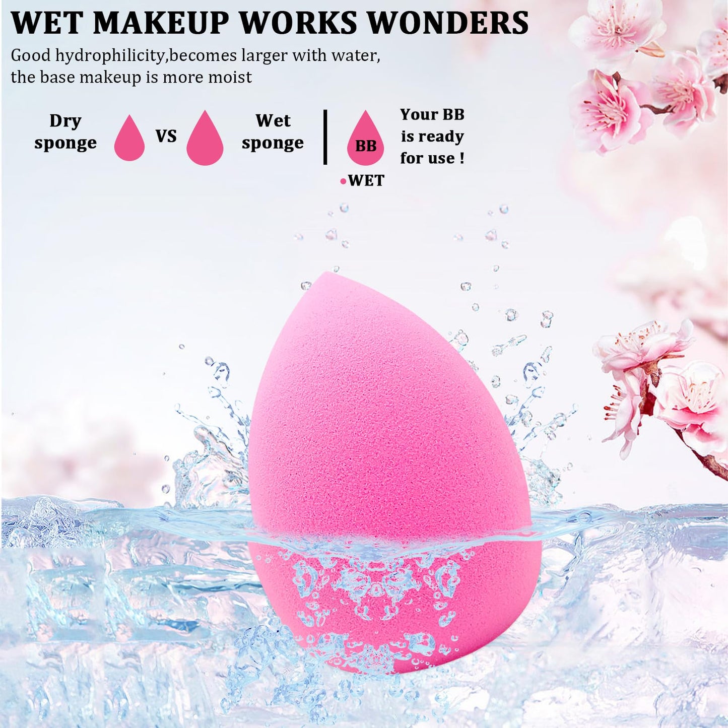 12 Pieces Professional Makeup Sponge Set,Latex Free Flawless Soft Setting Face Puffs,Beauty Sponge Blender Cosmetic Applicator