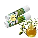 Desert Oasis Skincare | USDA Organic Unscented Lip Balm - 70% Jojoba Oil with Beeswax - Fragrance-Free, Gentle Formula for Sensitive Lips - 2-Pack