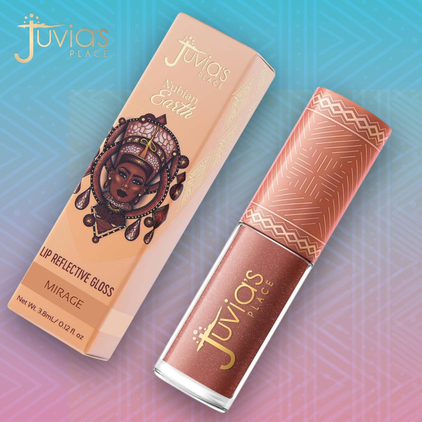 Juvia's Place Nubian Earth Glass Lip Gloss Mirage - Non-sticky Lip Gloss Makeup, Hydrating, Tinted, Shine & Glow Lip Makeup, Beauty & Personal Care