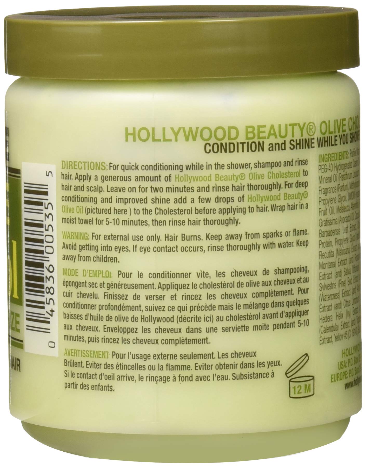 Hollywood Beauty Olive Cholesterol, 20 oz (Pack of 2)