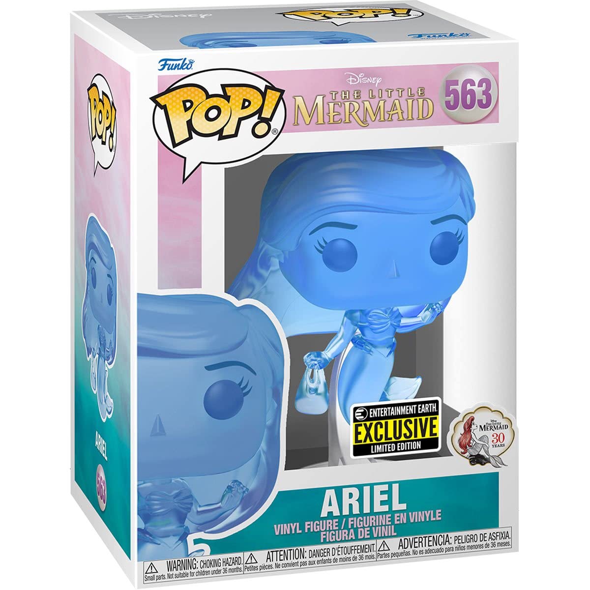 POP Disney: The Little Mermaid - Ariel (Blue Translucent) Entertainment Earth Exclusive Funko Vinyl Figure (Bundled with Compatible Box Protector…