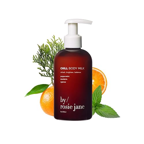By Rosie Jane Chill Body Milk Skin Care - Milk Toner to Help Tone, Tighten and Hydrate Skin - Body Care Made with Peppermint, Mandarin & Cypress