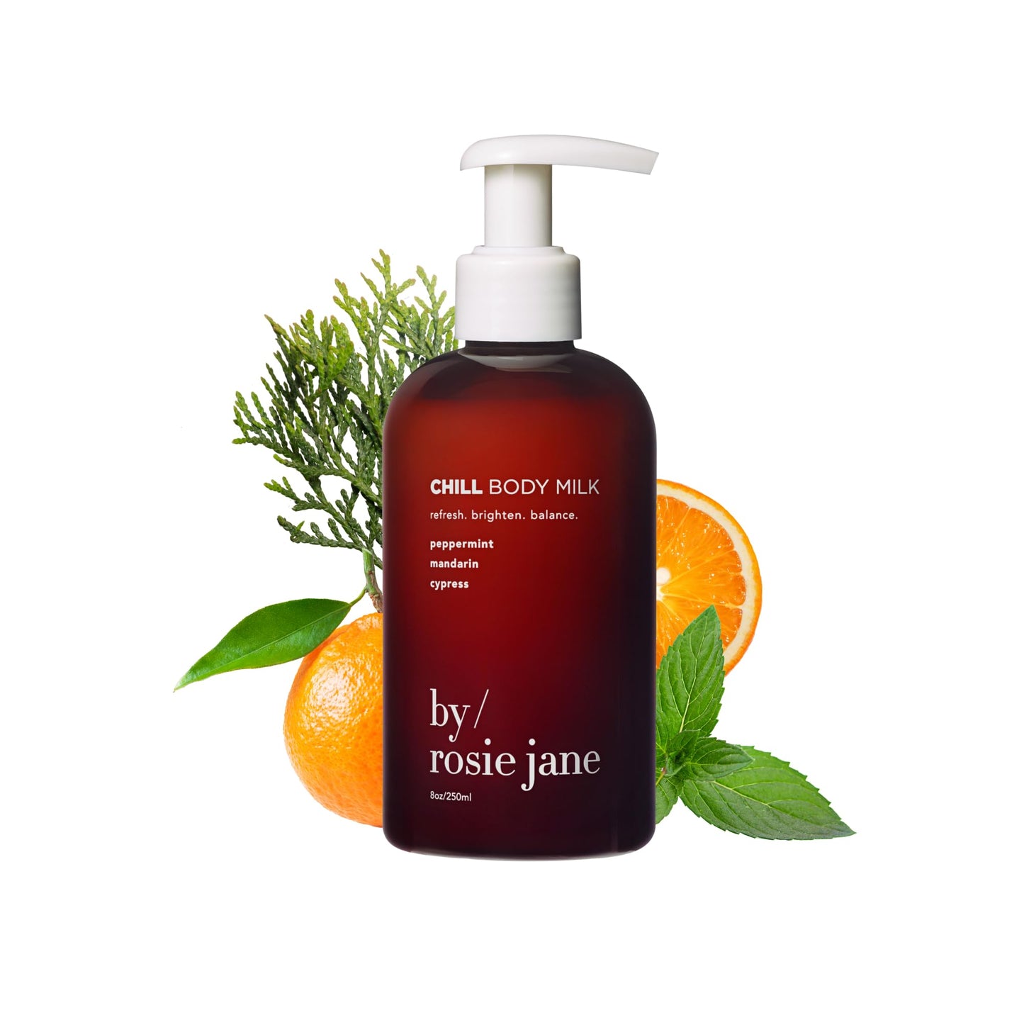 By Rosie Jane Chill Body Milk Skin Care - Milk Toner to Help Tone, Tighten and Hydrate Skin - Body Care Made with Peppermint, Mandarin & Cypress