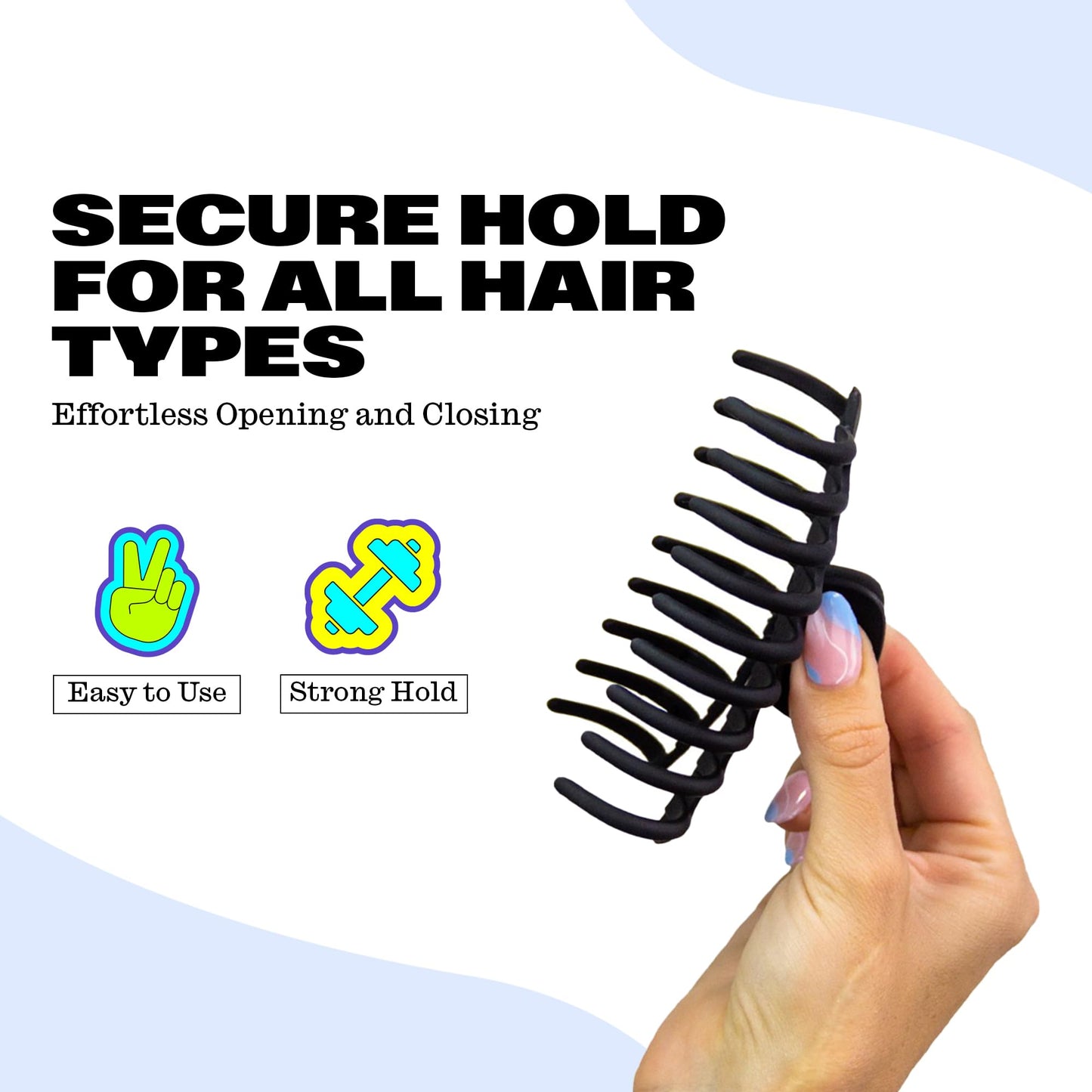 Trademark Beauty Claw Clips - Lightweight Soft Spring Design Hair Clips, Versatility, Anti-Slip Material, For All Hair Types - Neutral, (Pack of 4)