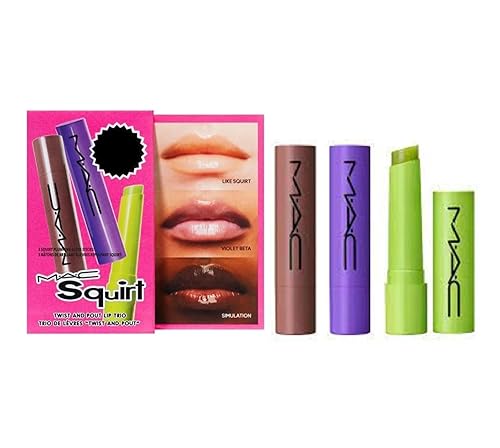 MAC Cosmetics M.A.C Squirt Twist and Pout Lip Trio - Like Squirt - Violet Beta - Simulation - Full Size