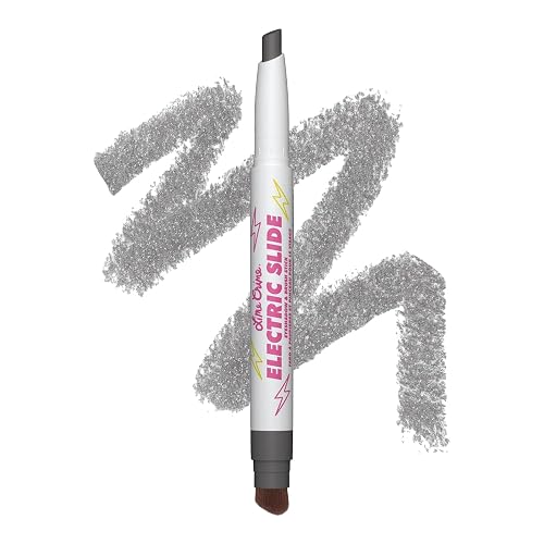 Lime Crime Electric Slide Eyeshadow & Brush Stick, G2G (Metallic Black) - Lightweight 2-in-1 Eyeshadow Smudge Stick with Angled Brush for Long Lasting