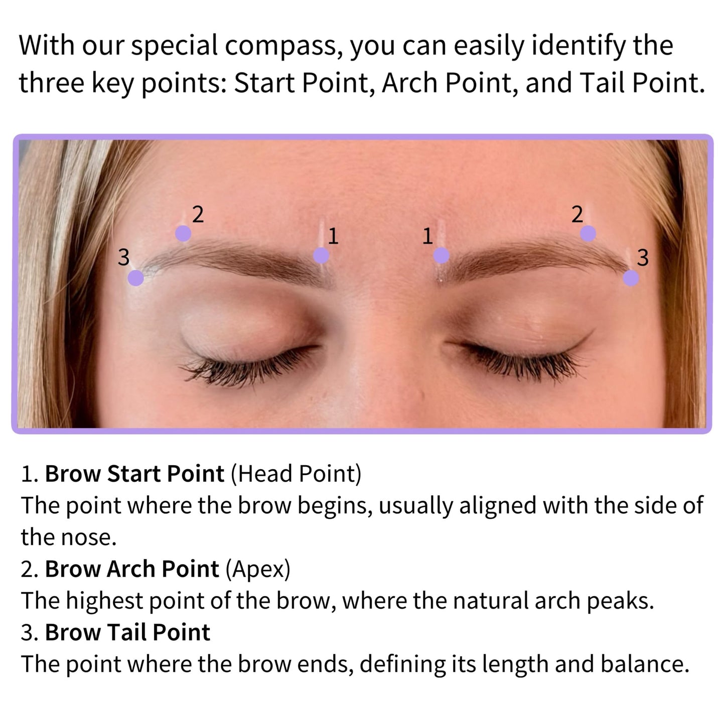 Ink Permanent Brow Helper Eyebrow Mapping Kit - Adjustable Brow Mapping Tool with 2 Eyebrow Pencils for PMU, Microblading & Brow Design…