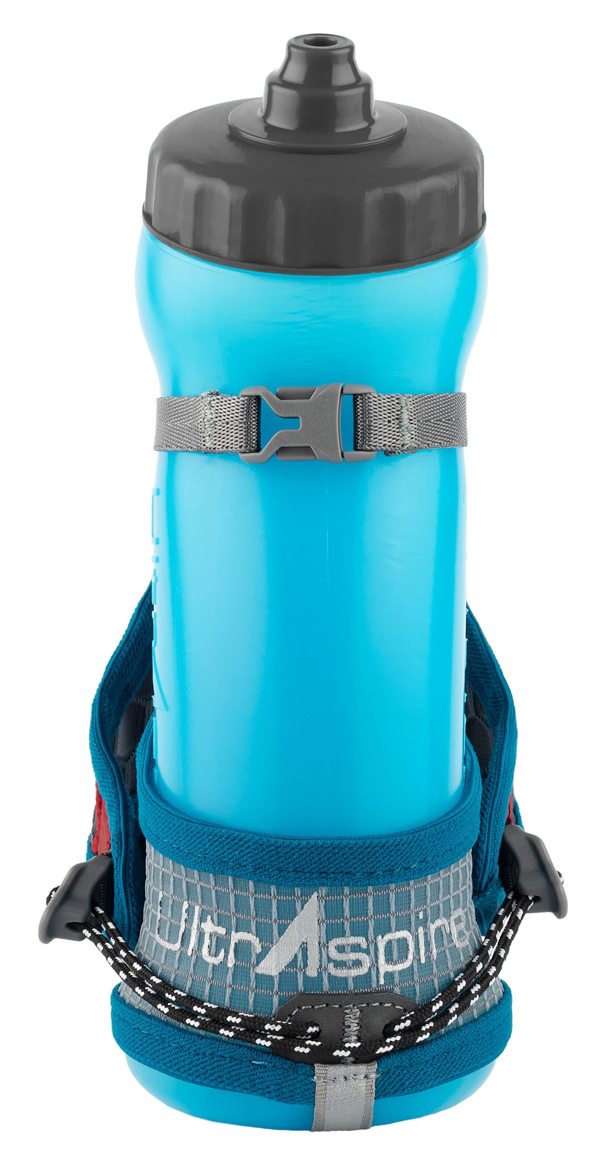 Ultraspire Iso Versa 2.0 Blue Grey Runners Water Bottle Handheld with Hand-strap