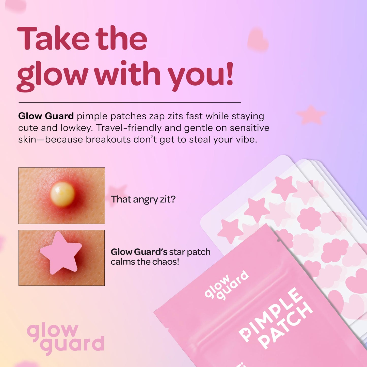 Glow Guard Pimple Patches with Hydrocolloid & Tea Tree Oil - Korean Skin Care, Dermatologist Tested - Absorbs Impurities, Reduces Redness - Vegan