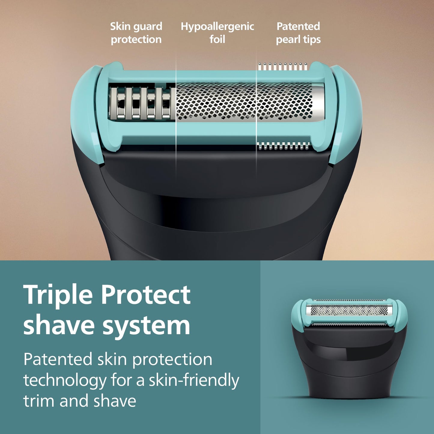 Philips Norelco Body Groomer 5000 Series, Intimate Hair Trimmer & Shaver for Men with Dual 100% Showerproof Full Body Shave & Trim Heads and Two Beauty and Personal Care Norelco