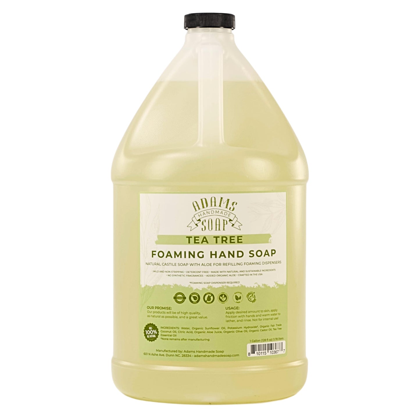 Adams Handmade Soap Liquid Foaming Soap 1 Gal - Tea Tree Beauty & Personal Care Adams Handmade Soap