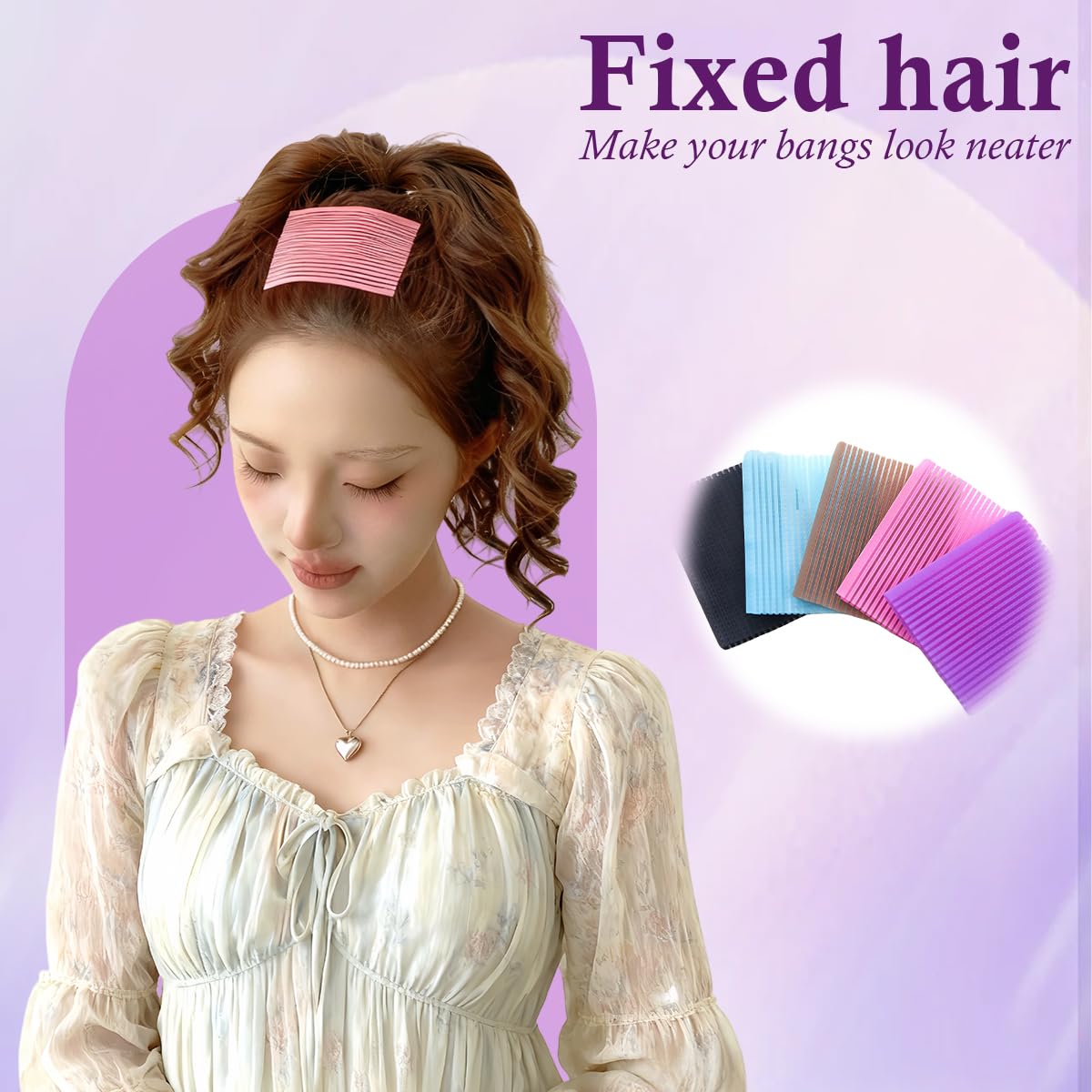 10PCS Hair Fringe Stickers-Magic Hair Fixed Clip Hairpin Hair Styling Accessories(Color Random)