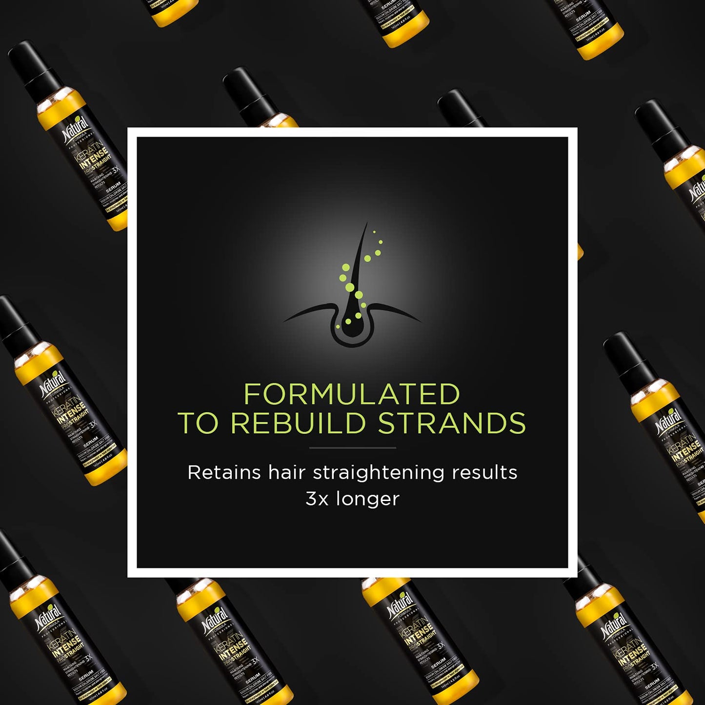 Natural FORMULA Keratin Intense Hair Serum - 4.8 fl.oz - Sodium Chloride Salt-Free Keratin Hair Serum - Hair Repair Treatment For Frizz Free