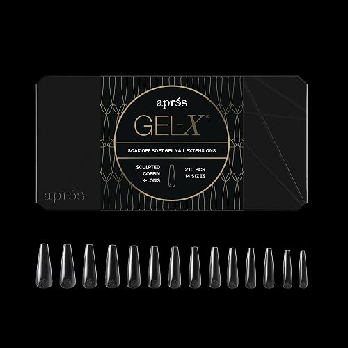 Apres Gel-X® Coffin Box of Nail Tips | 280 Gel-X Tips, Soft Tips, 14 Sizes 00-9 | Half-sizes Included (Sculpted Coffin Extra Long Box, 280 Count) Beauty & Personal Care APRÉS