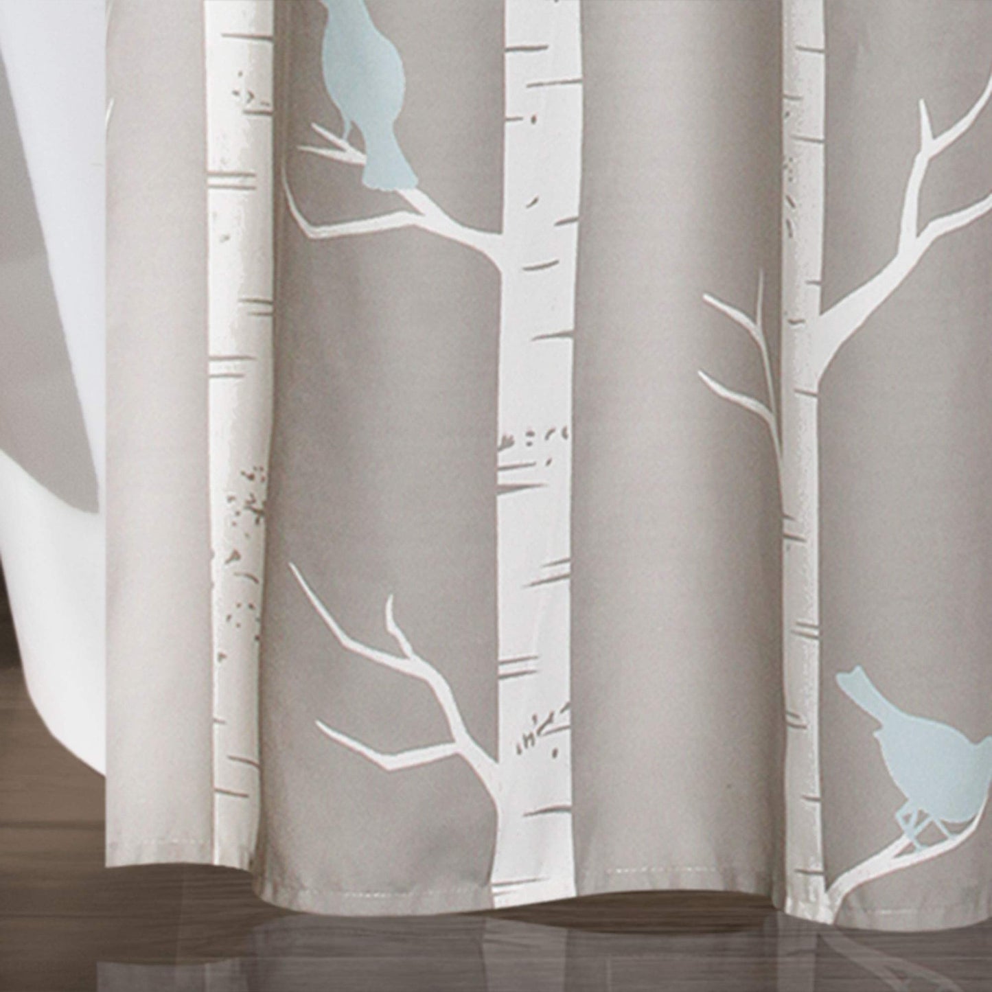 Lush Decor 16T000938 Bird On The Tree Bird on The Tree Shower Curtain, Gray/Blue, 72" x 72"