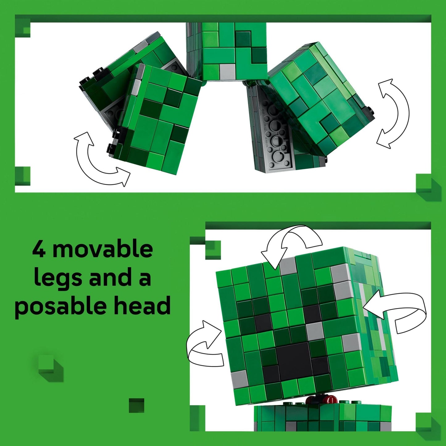 LEGO Minecraft The Creeper Action Figure 21276, Poseable Buildable Toy with Classic Minifigure, Fun Gift & Room Decor for Gamers Ages 10+