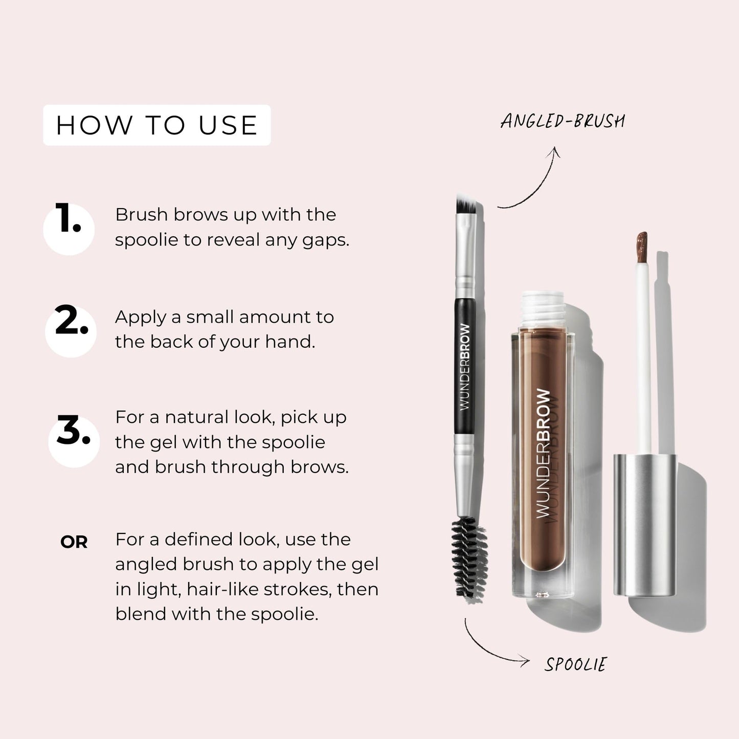 WUNDERBROW Eyebrow Gel, Waterproof, Smudgeproof, Long Lasting, Shade: Brunette, Vegan and Cruelty-Free
