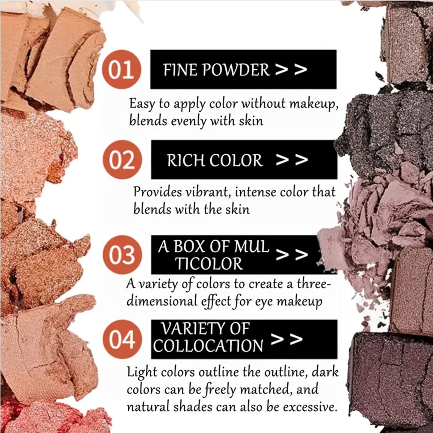 BOLOPER 12 Colors Makeup Smoky Eyeshadow Palette Natural Nude Matte Shimmer Glitter Pigment Eye Shadow Pallete Set Black Eye Shadow Halloween Make Up Beauty and Personal Care BOLOPER