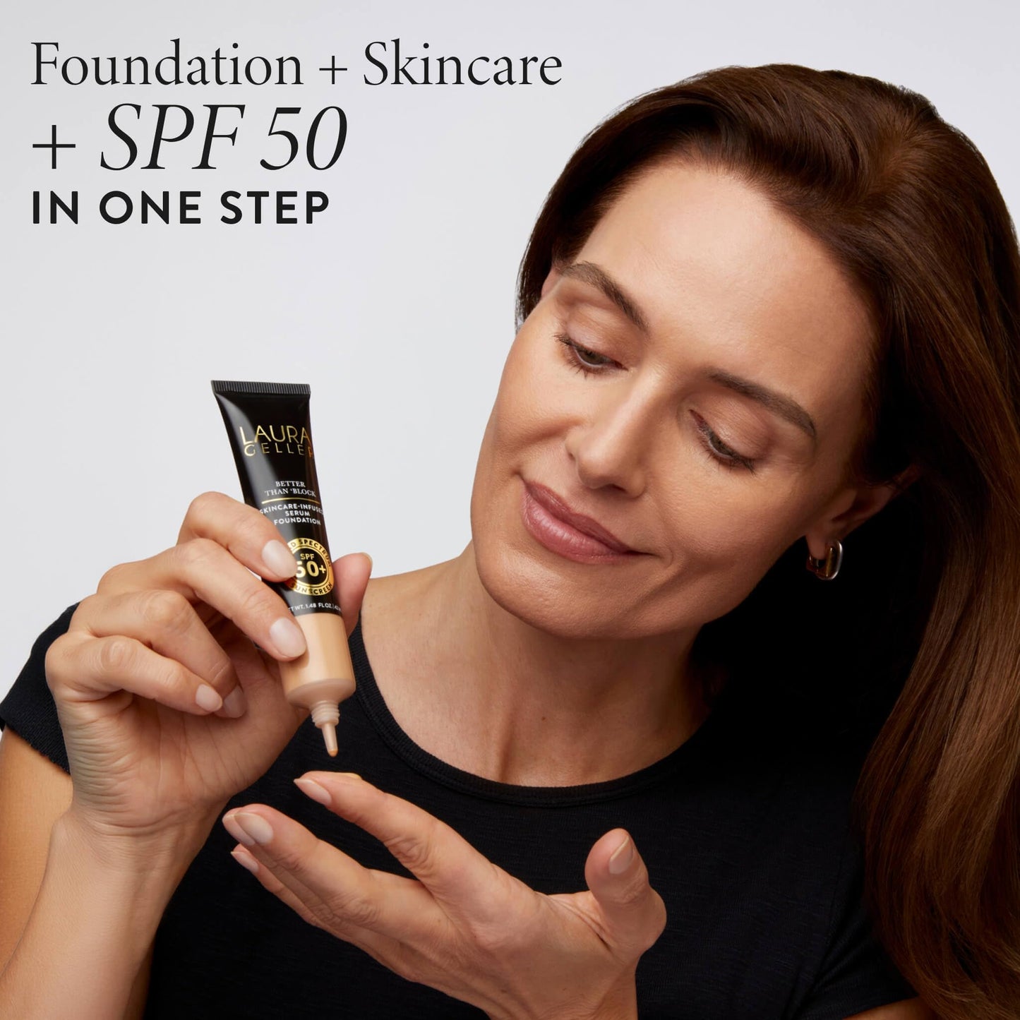 LAURA GELLER NEW YORK Better Than 'Block Skincare-Infused Serum Foundation SPF 50+ for Mature Women -01 Fair, Buildable Coverage - Niacinamide Beauty and Personal Care LAURA GELLER NEW YORK