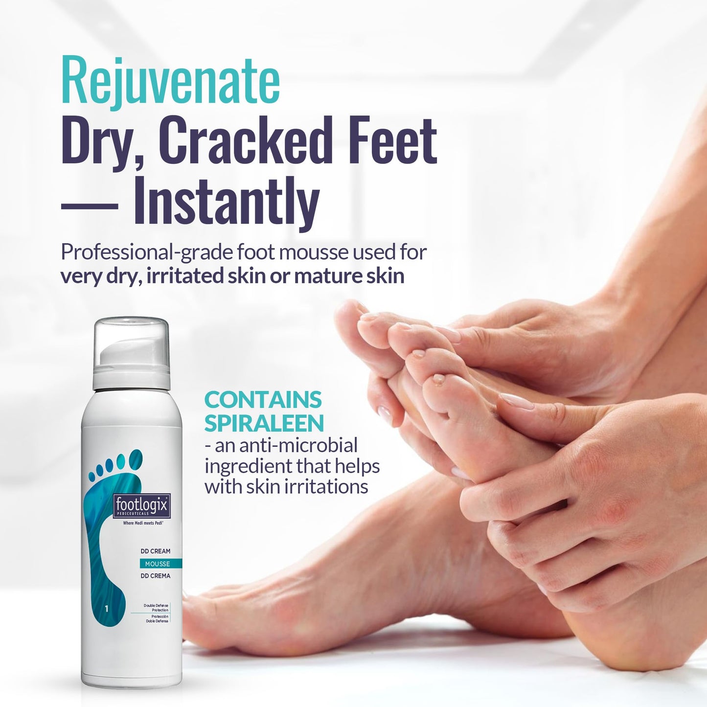 FOOTLOGIX DD Cream Mousse, White, 4.23 Ounce